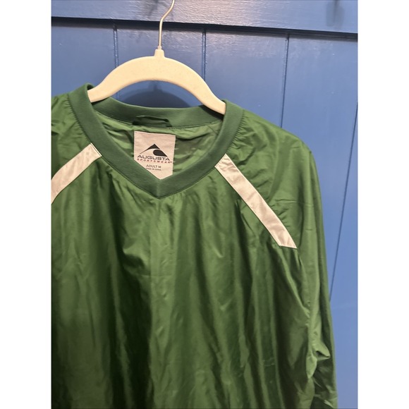Augusta Sportswear Pullover Wind Breaker Mens Medium Green V Neck Golf - Picture 6 of 12